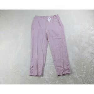 NEW J. Jill Pants Womens‎ Small Petite Pink Linen Stretch Chino Ladies*